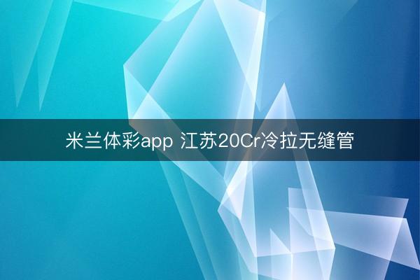 米兰体彩app 江苏20Cr冷拉无缝管