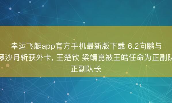幸运飞艇app官方手机最新版下载 6.2向鹏与大藤沙月斩获外卡， 王楚钦 梁靖崑被王皓任命为正副队长