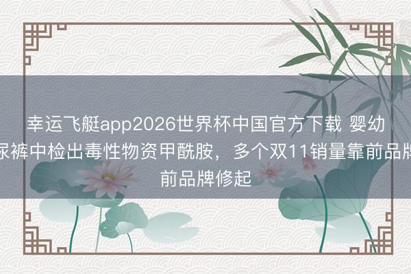 幸运飞艇app2026世界杯中国官方下载 婴幼儿纸尿裤中检出毒性物资甲酰胺,多个双11销量靠前品牌修起